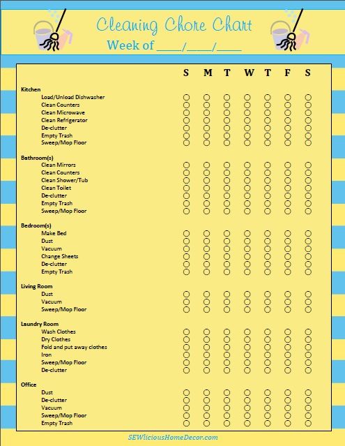 Printable Shower Chart