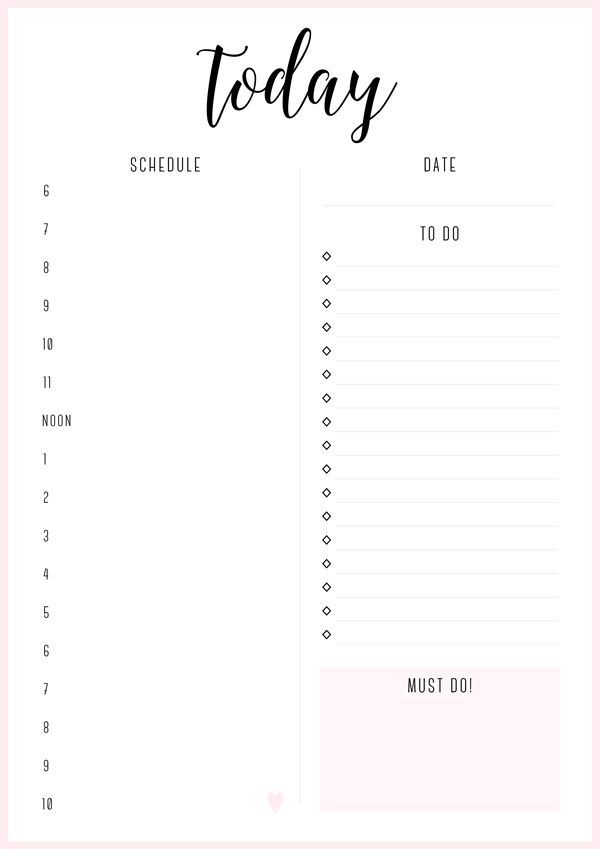 Free Printable Day Planner 