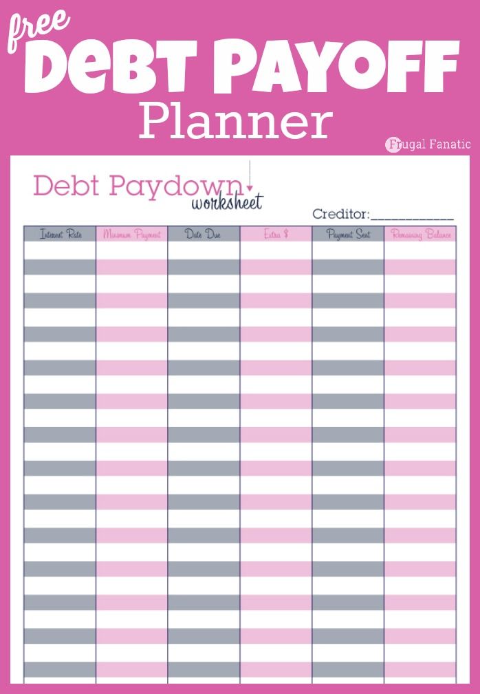 Free Printable Debt Payoff Pdf