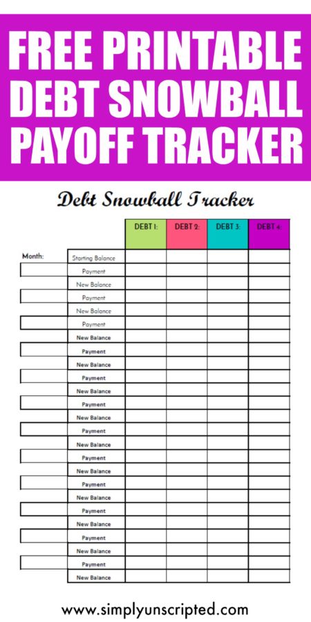 Free Debt Snowball Printable Worksheet: Track Your Debt Payoff