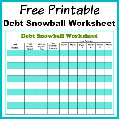 Free Printable Debt Snowball Worksheet Pay Down Your Debt!