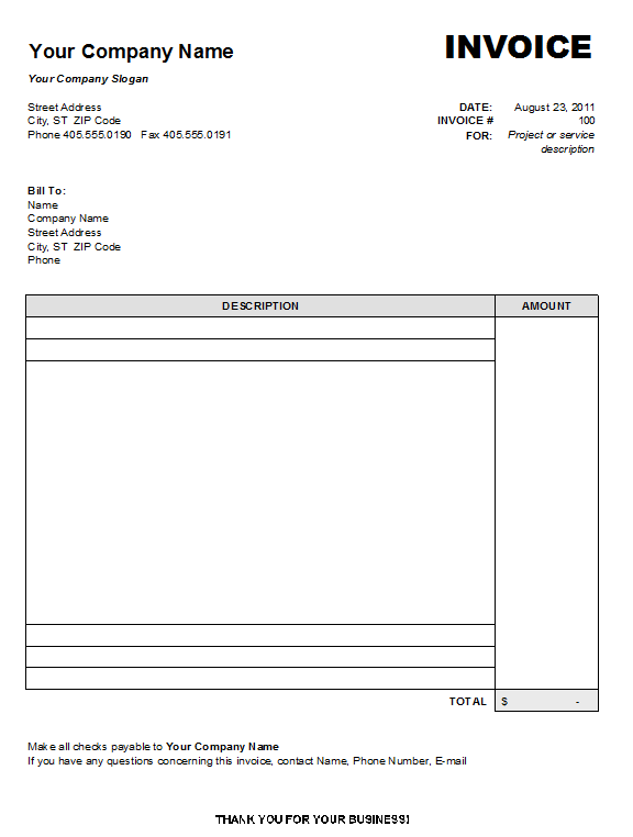 free blank invoice form   Yelom.agdiffusion.com