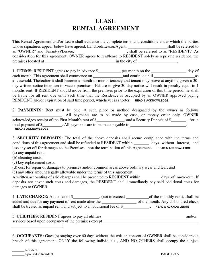 Printable Sample Rental Lease Agreement Templates Free Form | Real Printable Sample Rental Lease Agreement Templates Free Form | Real