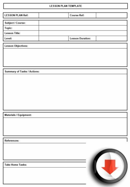 Printable Lesson Plan Template in PDF format | Dream Library 