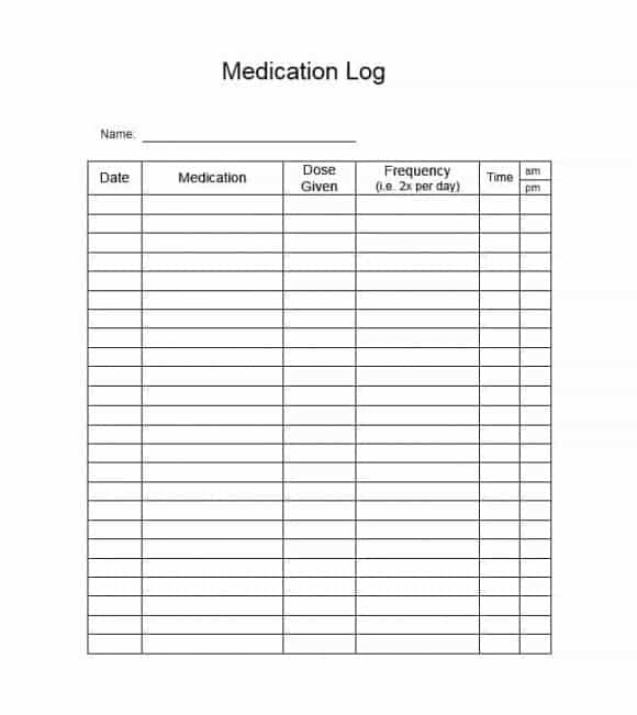 Free Printable Medication List Template Room Surf
