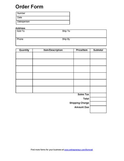 Sales Order Form | Order form | Pinterest | Order form, Order form 
