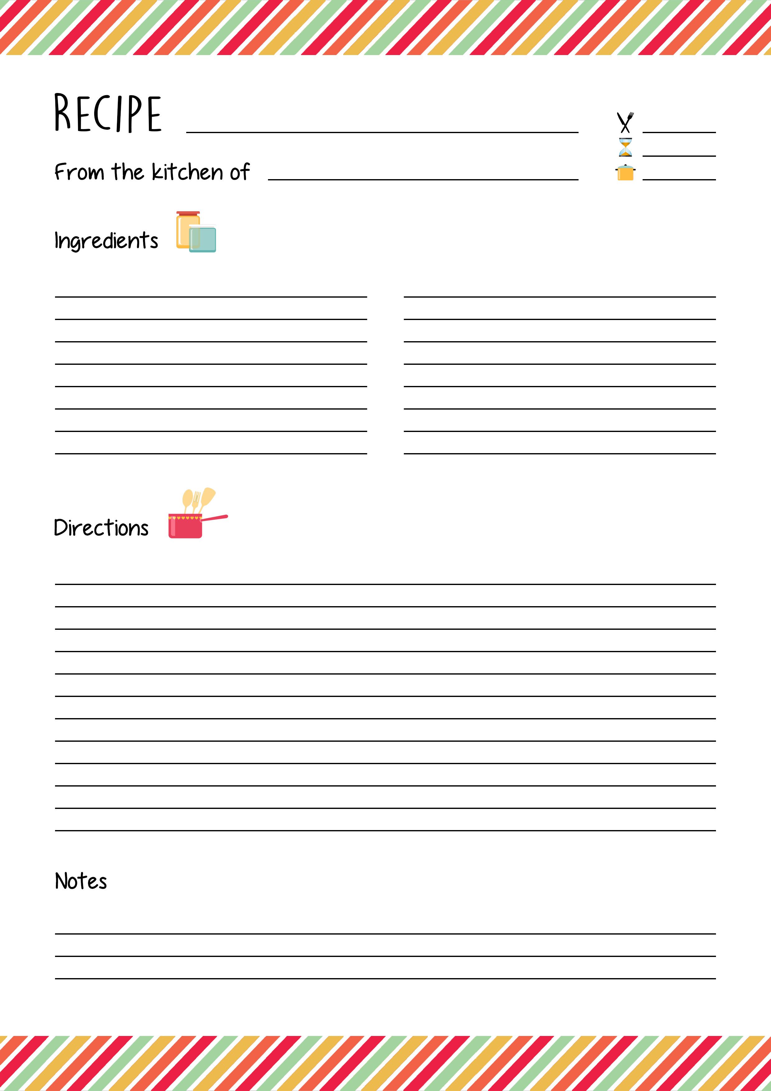 Free Fillable Printable Recipe Cards