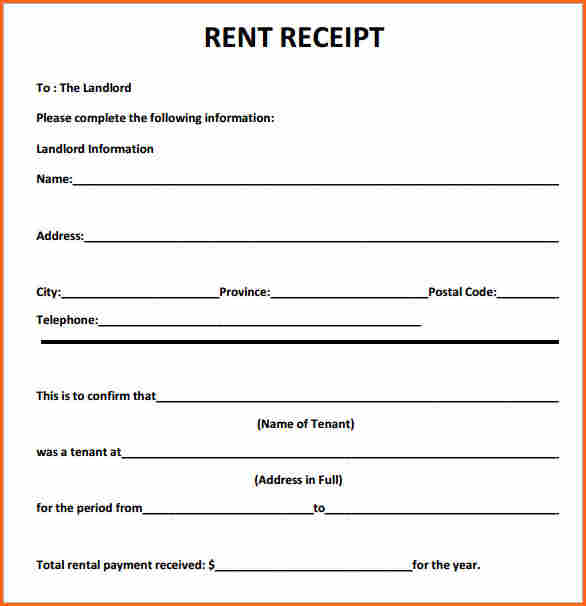 Cute kitten rent receipt