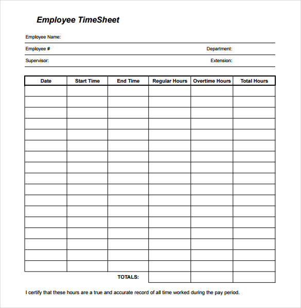 Free Printable Monthly Timesheet Template Collection