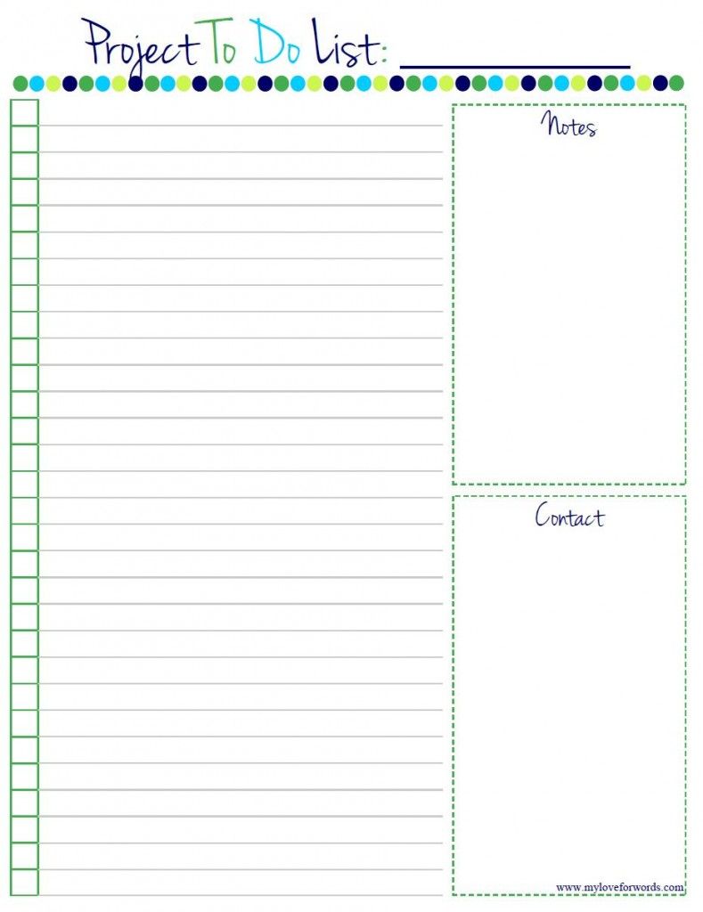 Project To Do List: Free Printable! | Home Manage Binder {free 