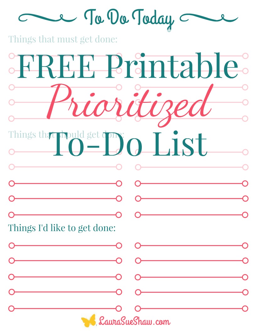 Free Printable Prioritized To Do List