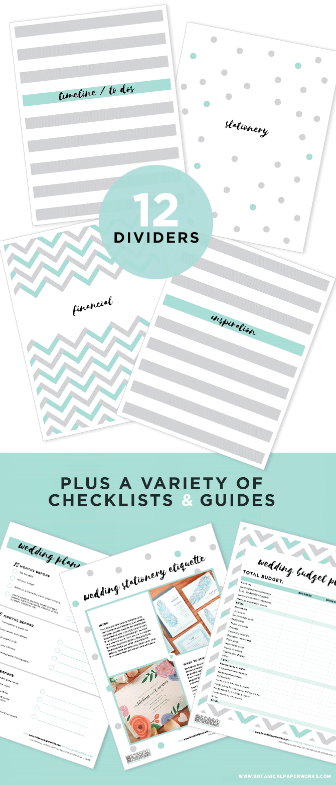free printables} NEW Wedding Planning Binder Download With Extra 