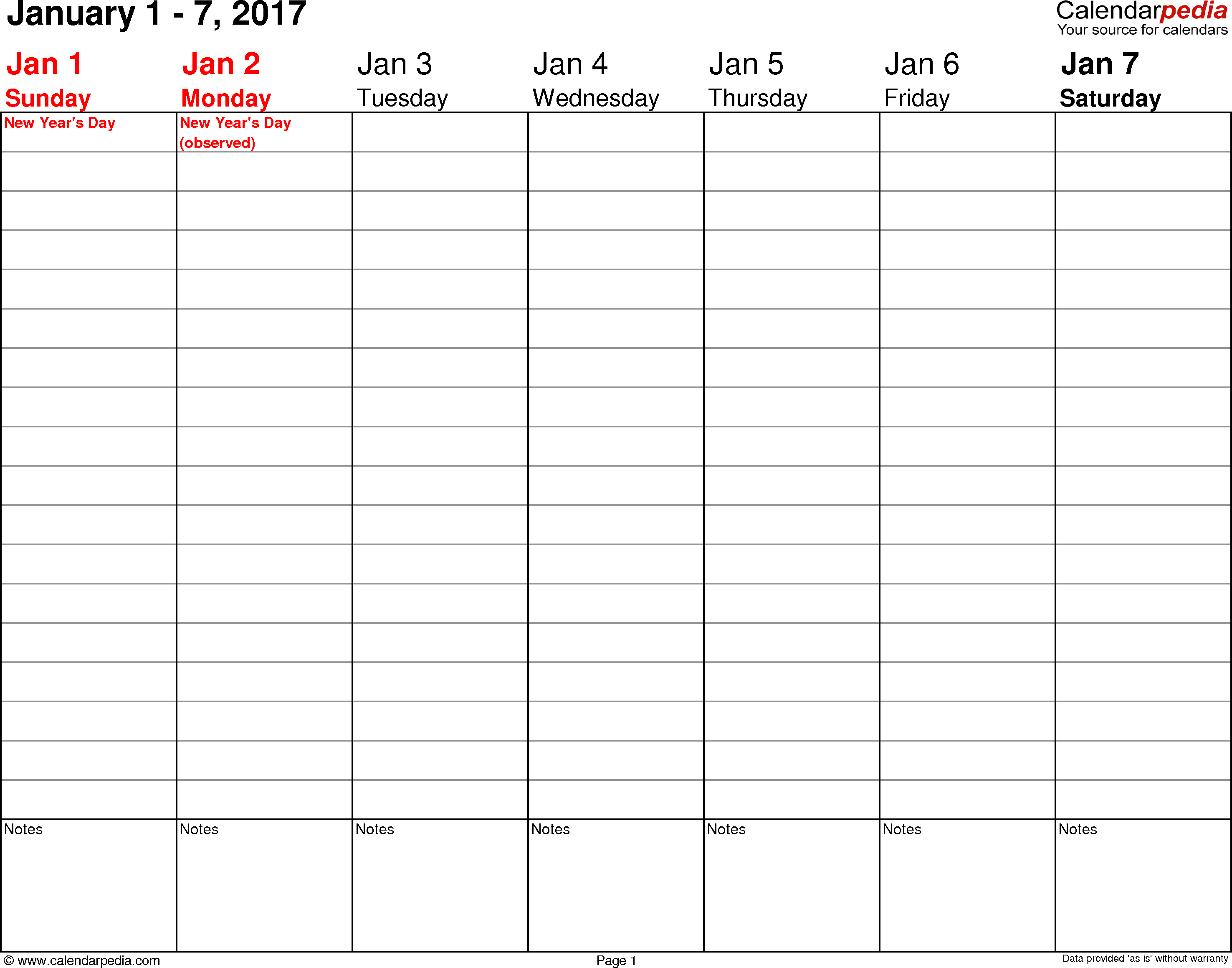 Weekly calendar 2017 for Word   12 free printable templates