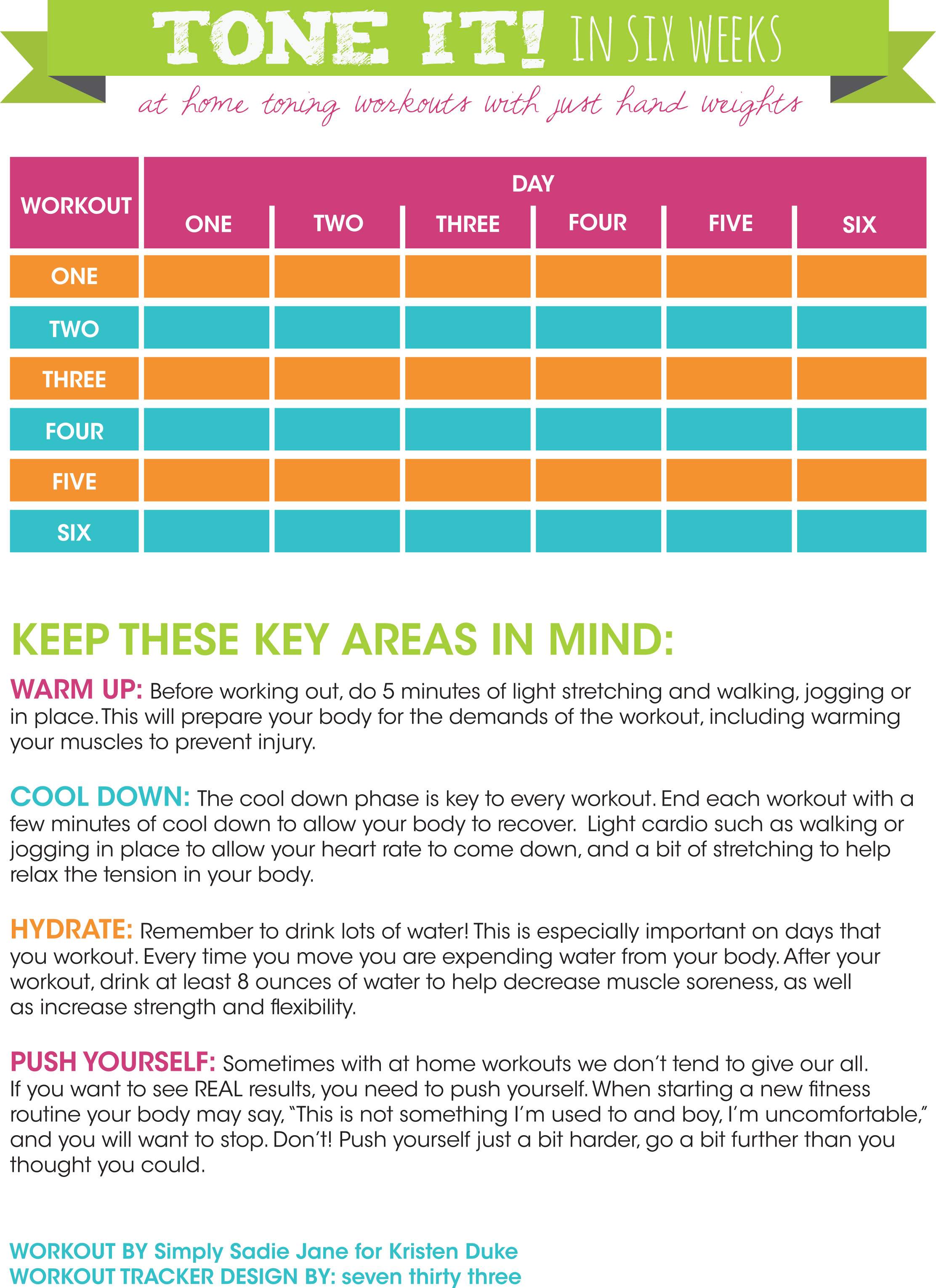 Free Printable Workout Charts