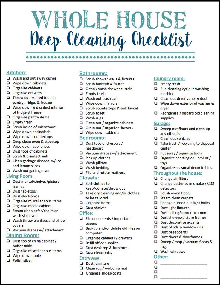 House Cleaning Schedule Printable