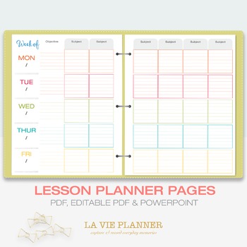 Weekly Lesson Planner | Printable | Class Schedule | Letter Sized Weekly Lesson Planner | Printable | Class Schedule | Letter Sized