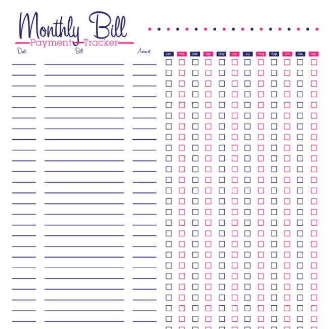 Free Printable Bill Tracker: Manage Your Monthly Expenses