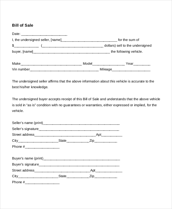 Auto Bill Of Sale 8+ Free Word, PDF Documents Download | Free Auto Bill Of Sale 8+ Free Word, PDF Documents Download | Free