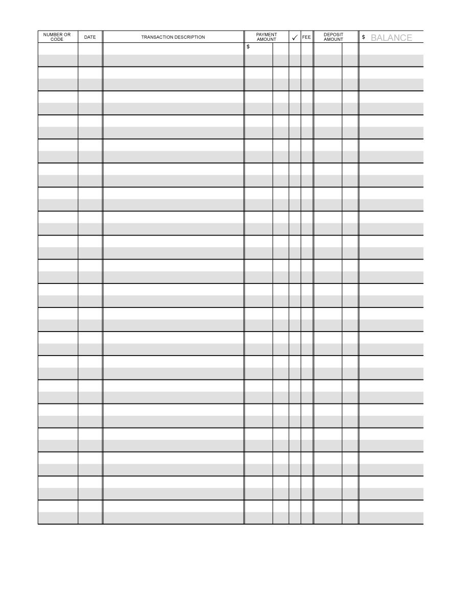 Checkbook Balance Excel