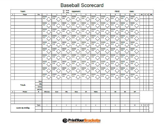 Printable Baseball Score Sheet   Baseball Scorecard | olive juice 