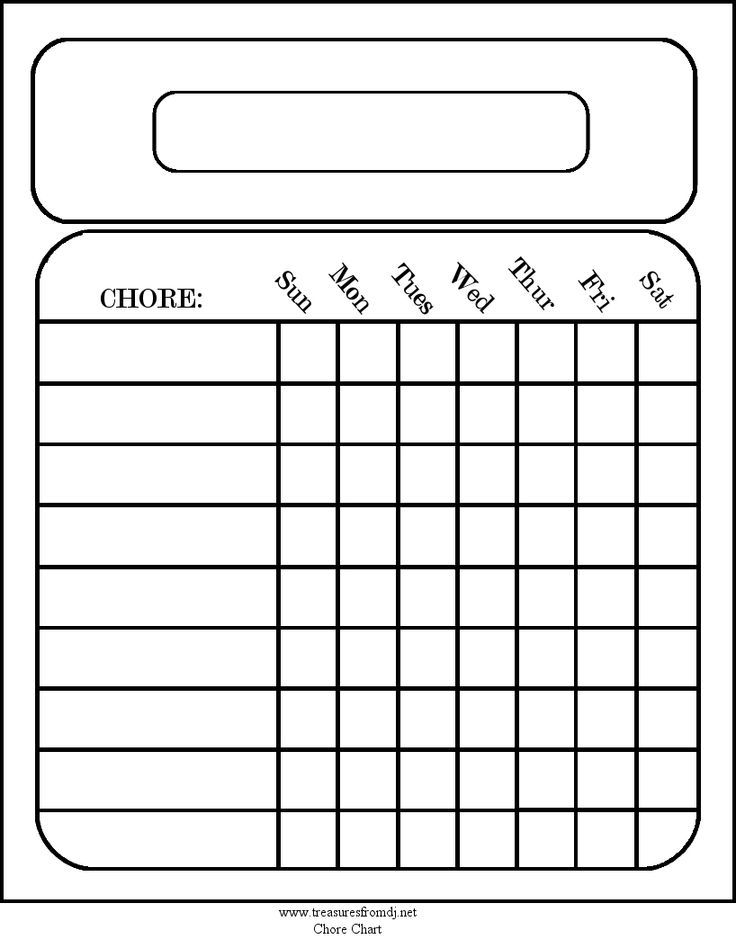 Chore List Chart Printables