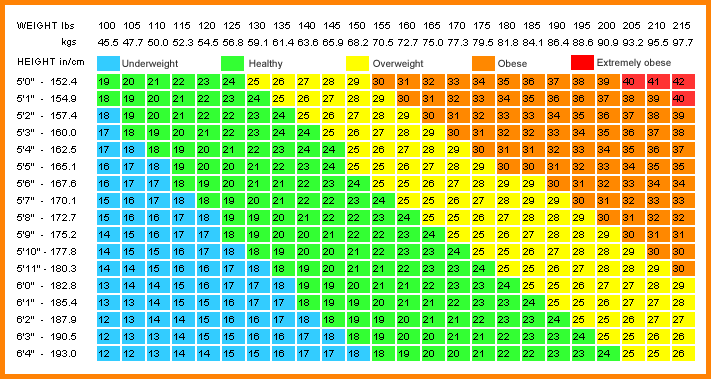 Printable Bmi Chart 2018