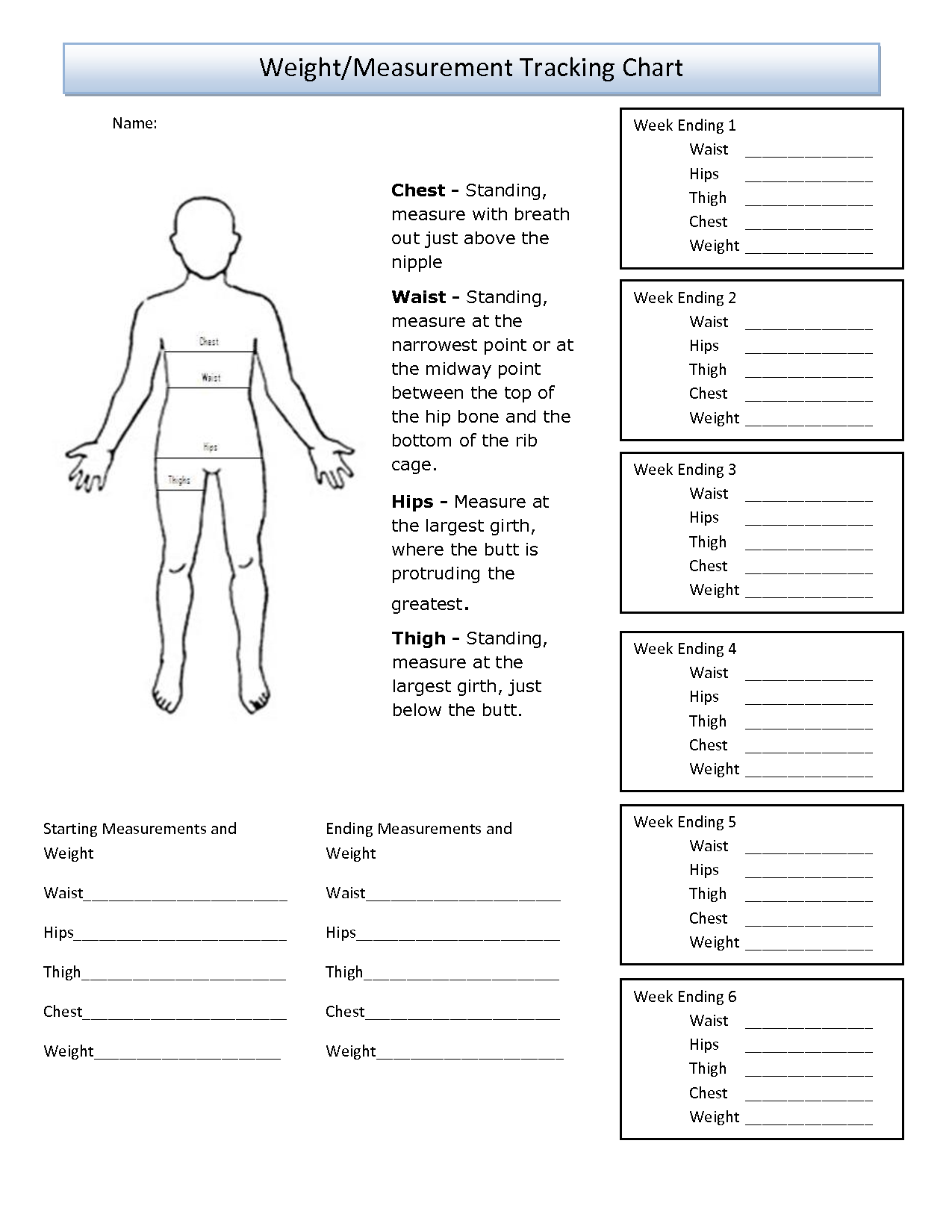 Printable Body Measurement Chart Room Surf Com