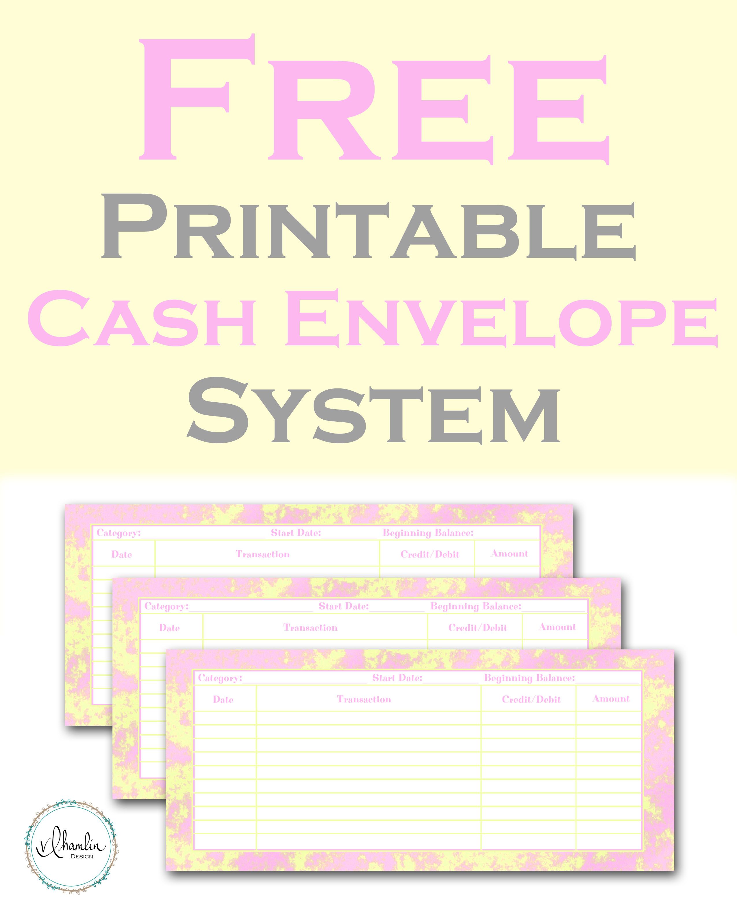 Free Printable Cash Envelope System   Strawberry Lemonade 