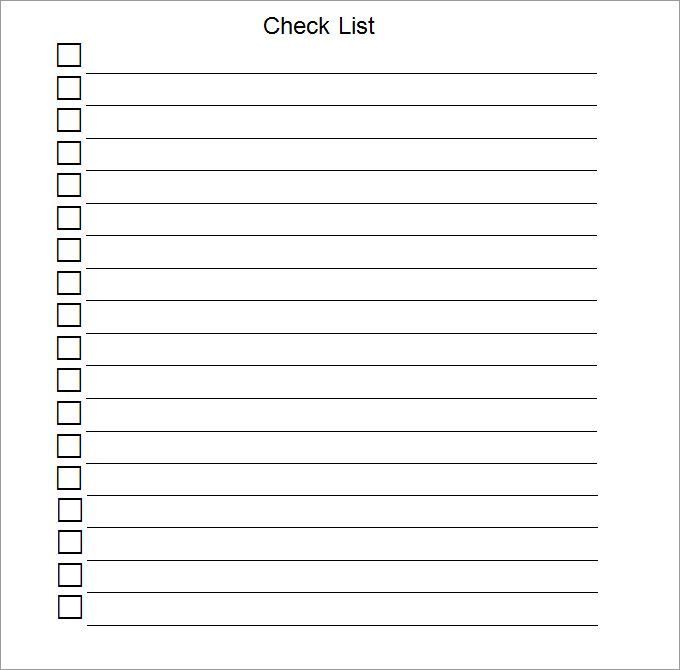 Printable Checklist To Do List