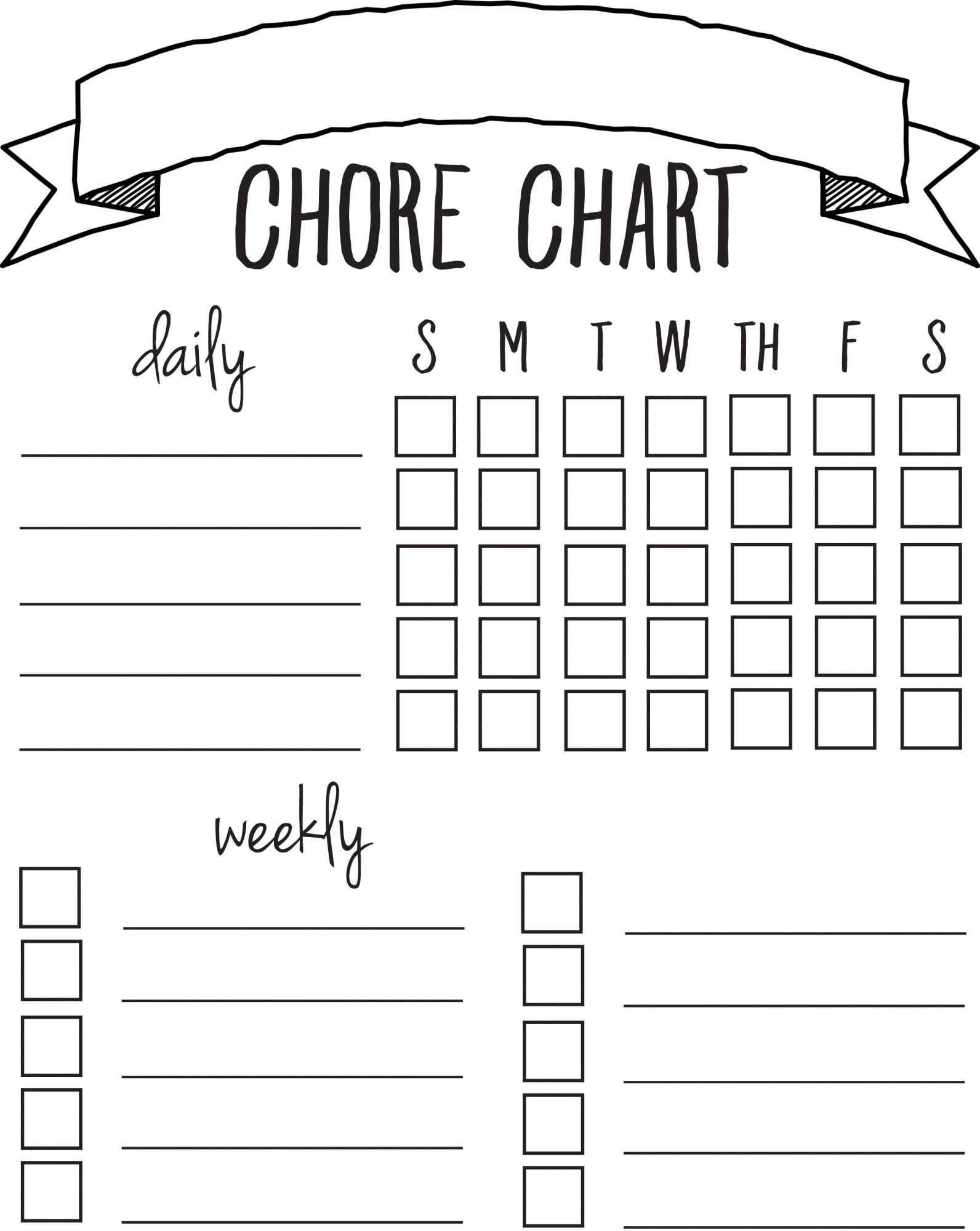 DIY Printable Chore Chart | free printables NOV/FEB | Pinterest 