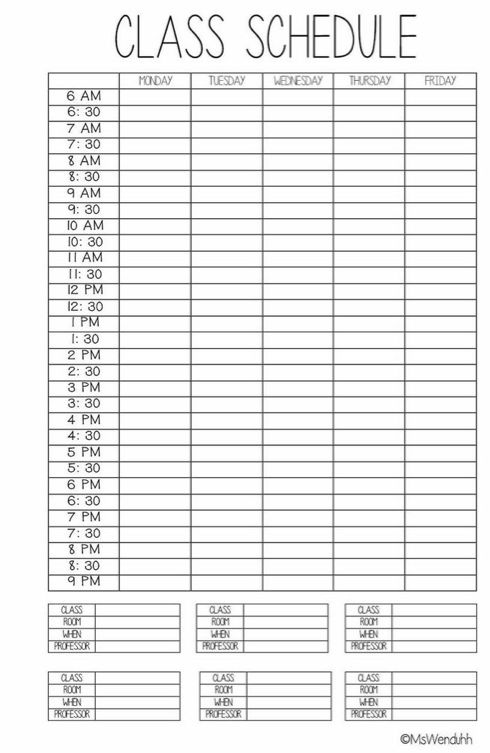 printable weekly school schedule zrom.tk