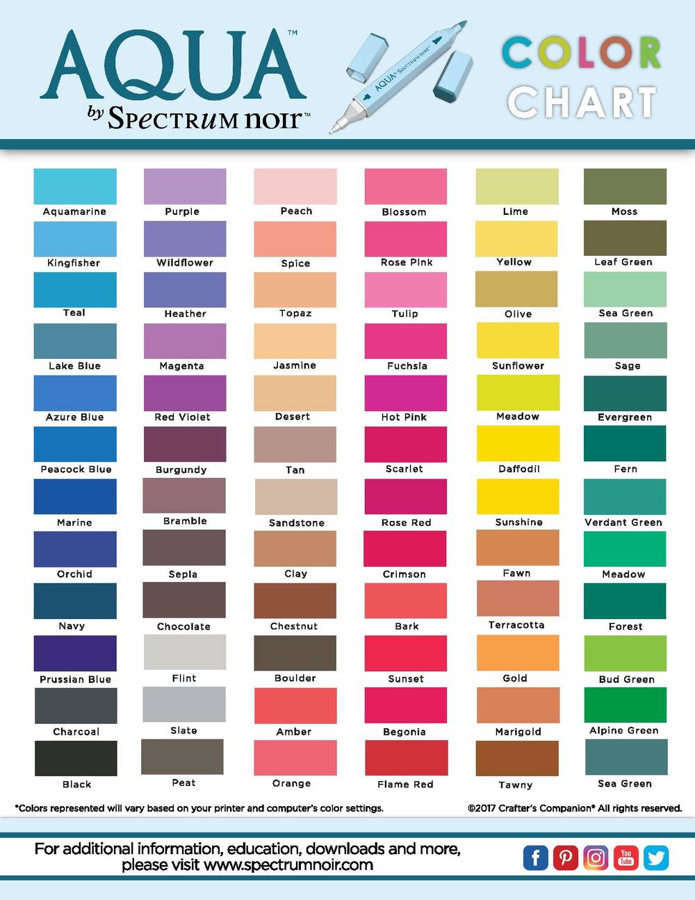  Printable Color Chart Room Surf