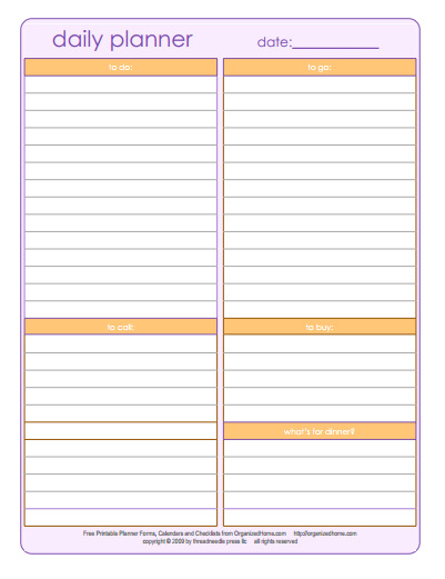 10 Free Printable Daily Planners Contented At Home Daily Planner 