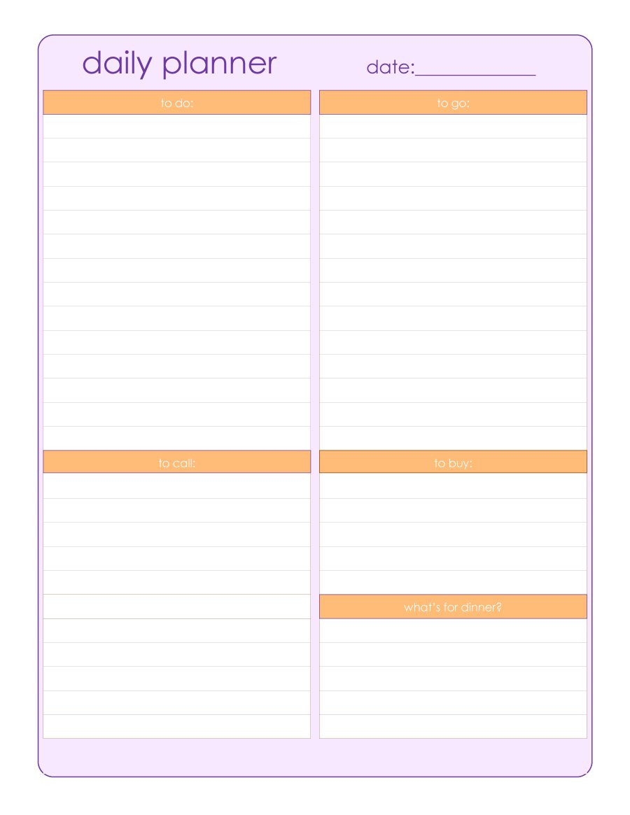 Printable Daily Schedule Template  room surf.com Within Printable Blank Daily Schedule Template