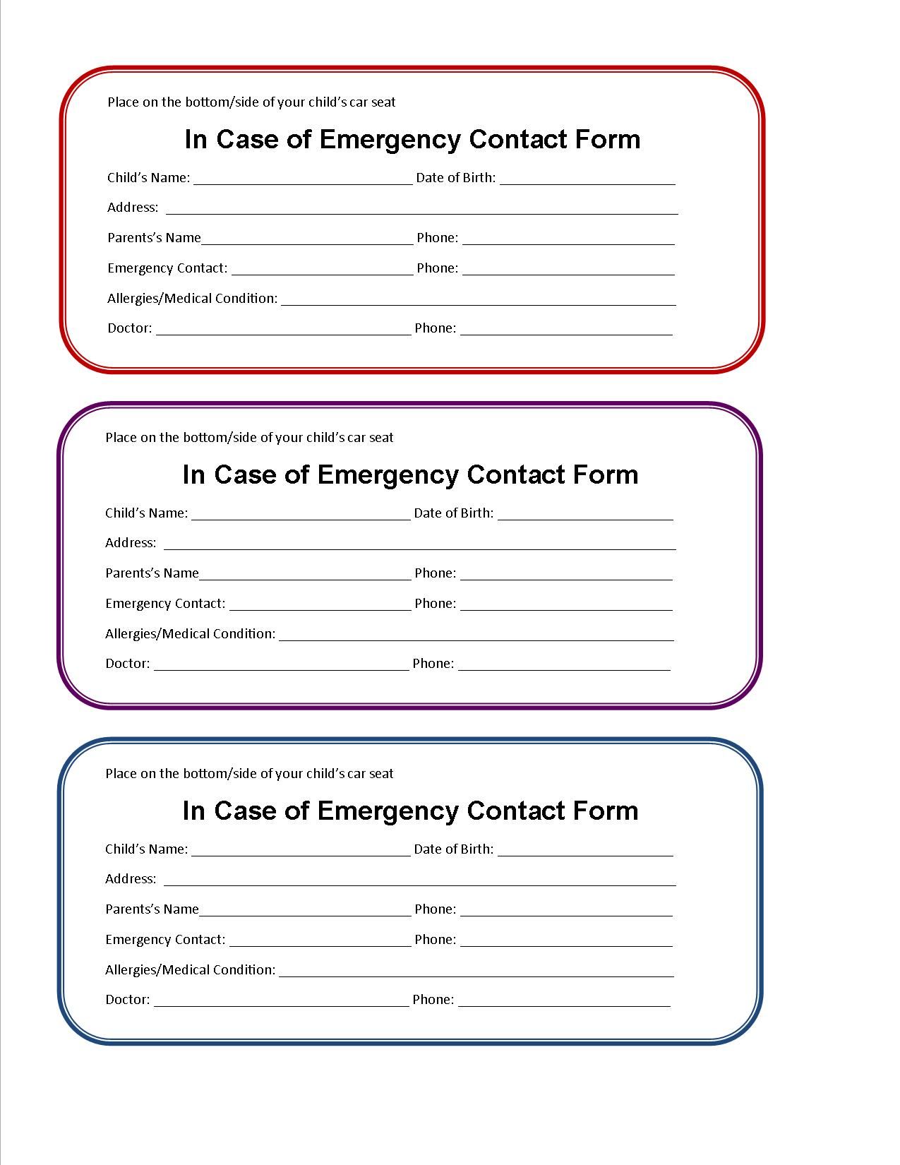 emergency contact numbers word format