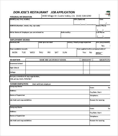 printable blank employment application   zrom.tk