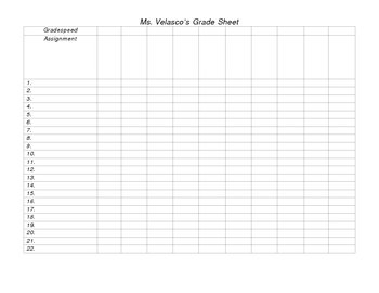 Printable Grading Sheets | room surf.com