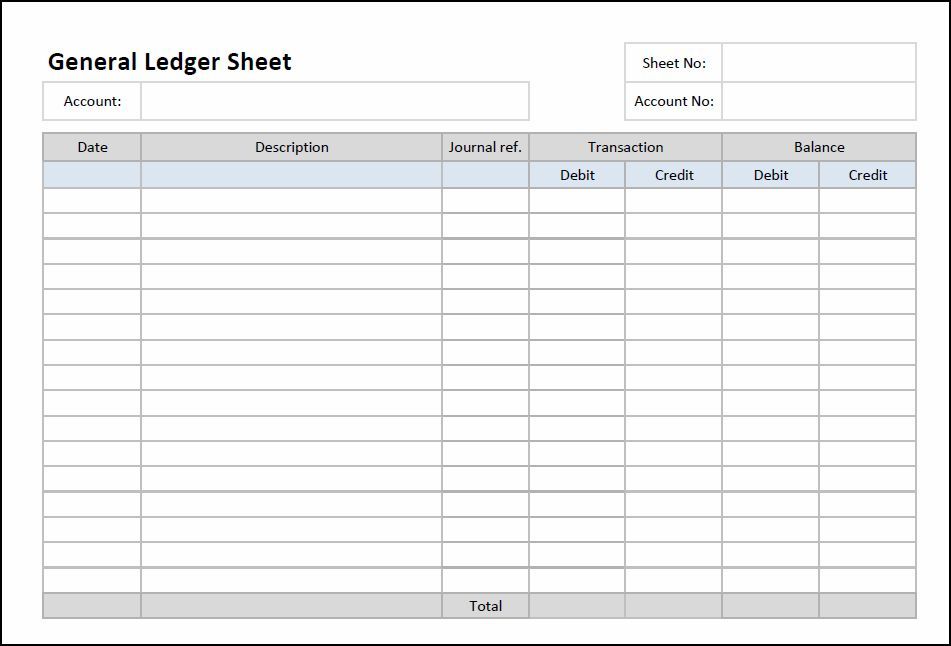 Printable Free Ledger Template