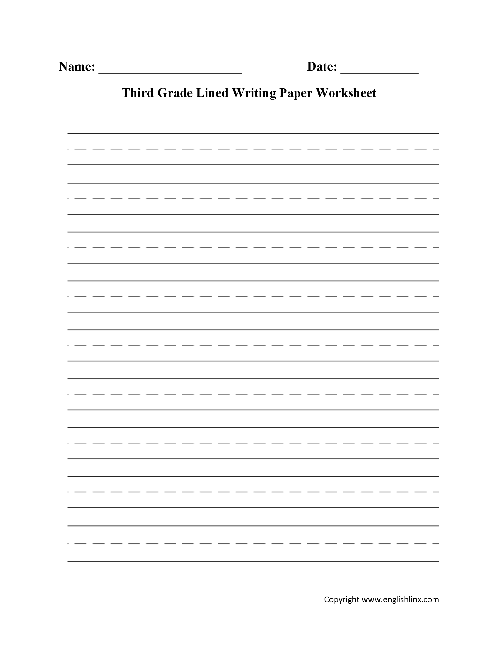 Writing Worksheets | Lined Writing Paper Worksheets