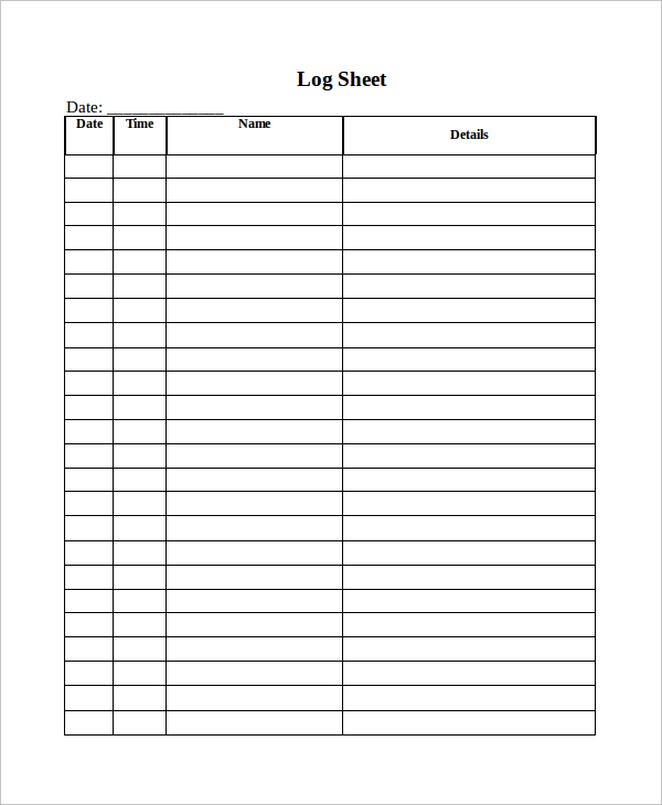 printable blank log sheets Yelom.agdiffusion.com