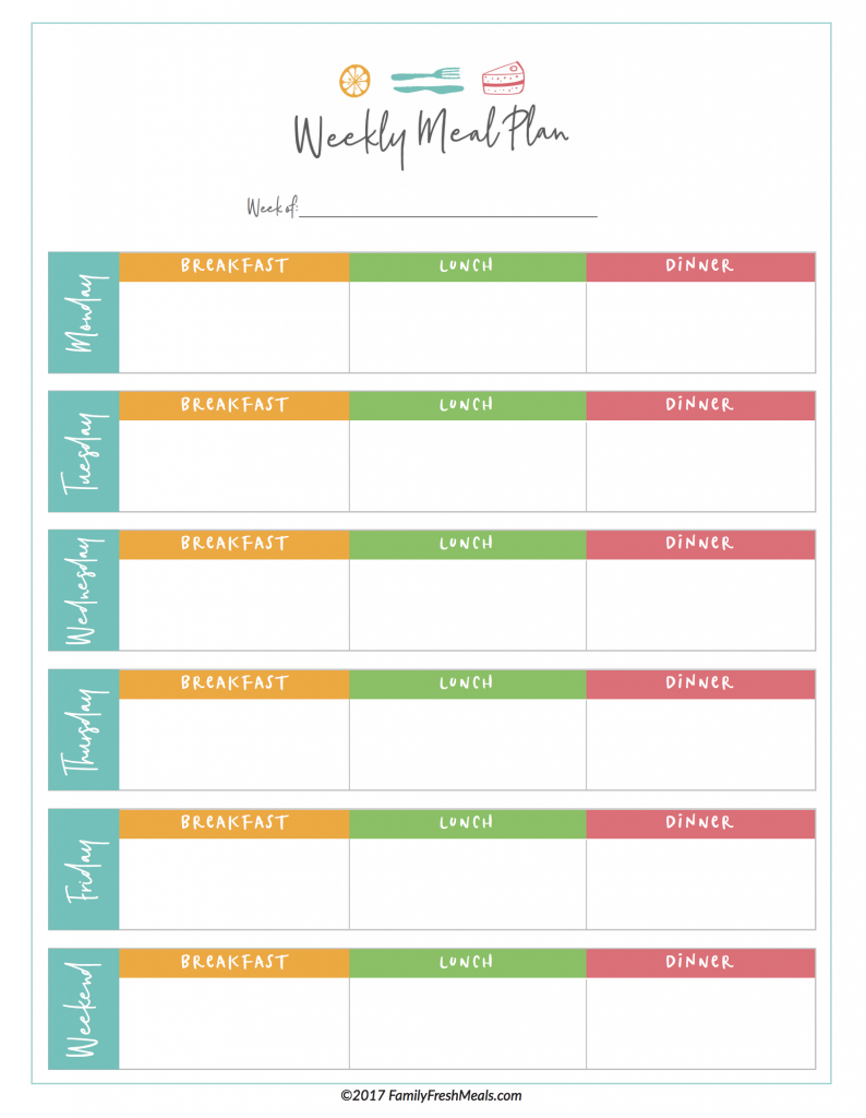 Printable Meal Planner room surf com