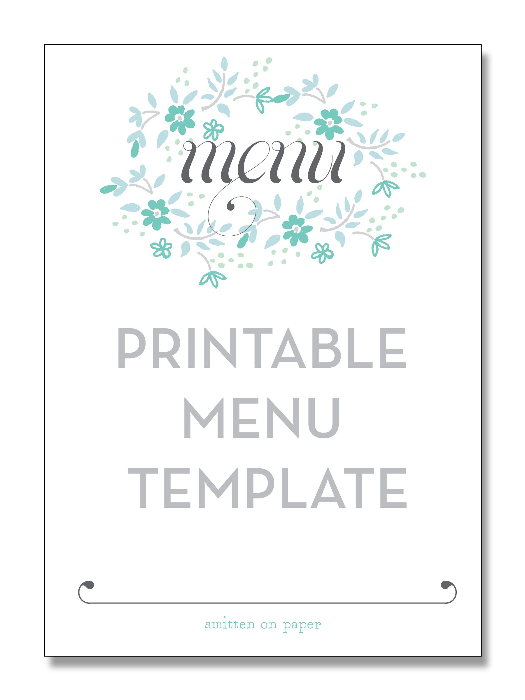 Freebie Friday: Printable Menu | Party Time! | Pinterest | Party 