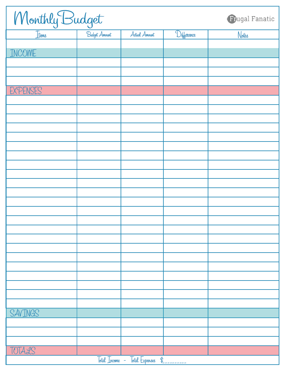 Blank Monthly Budget Worksheet | The future | Pinterest 
