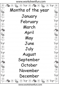 Spelling – Months of the Year / FREE Printable Worksheets 
