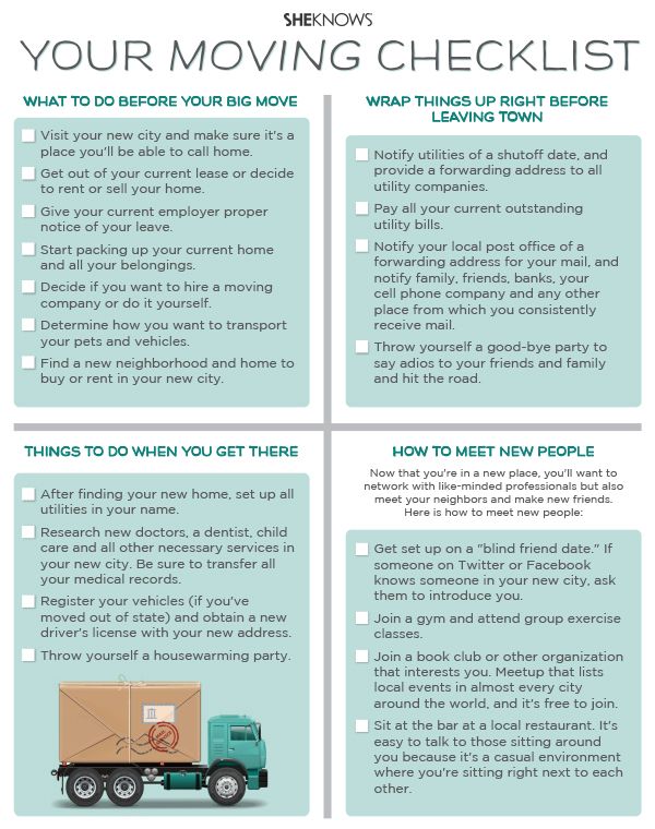 Moving Needs Checklist