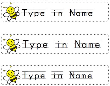 FREE** Bumblebee Name Tags for Desk   Editable/Printable by Mrs 