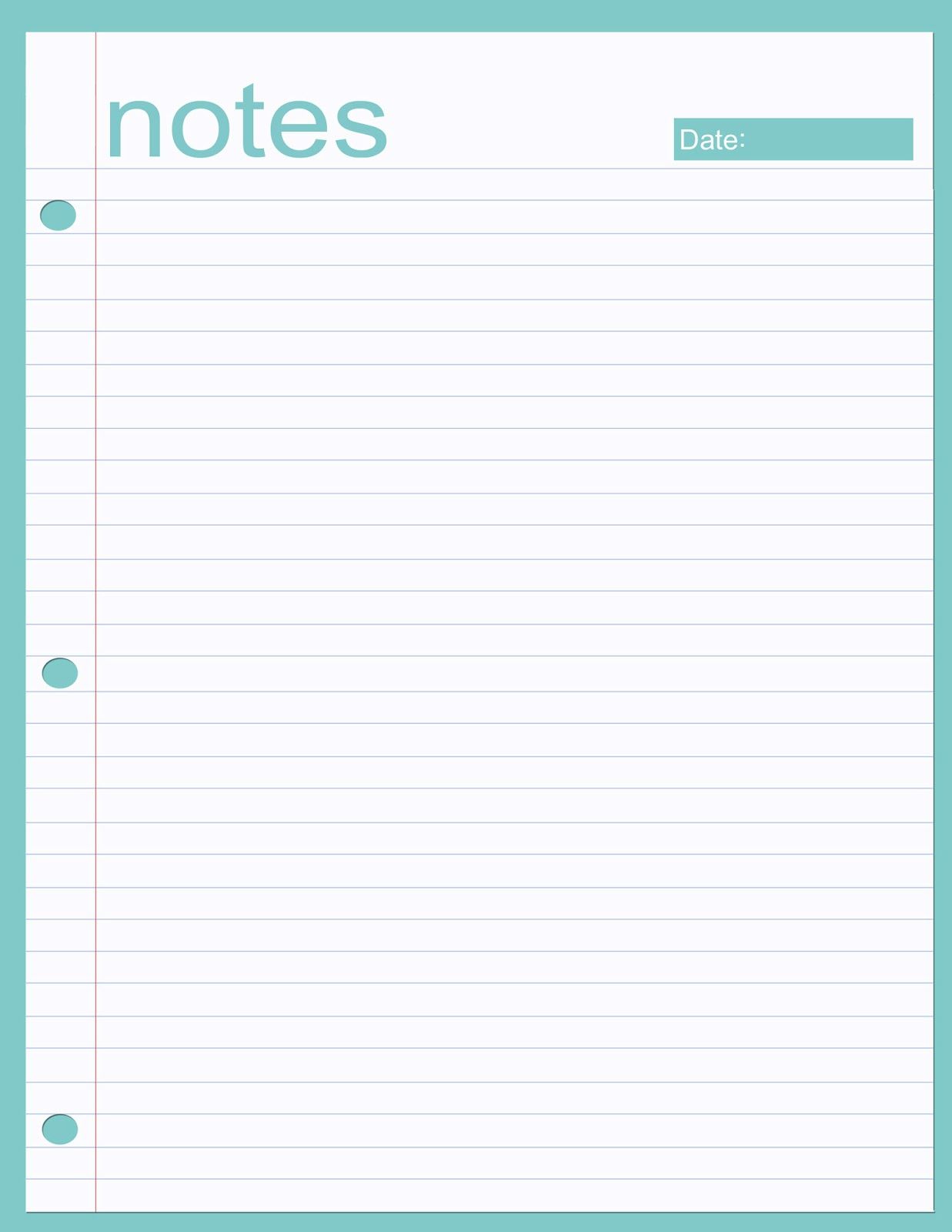 Printable Note Pages Room Surf