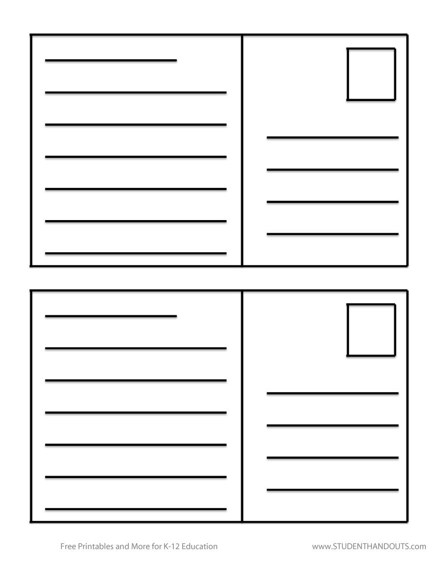 Free Single Postcard Templates Printable - Download Free Printable