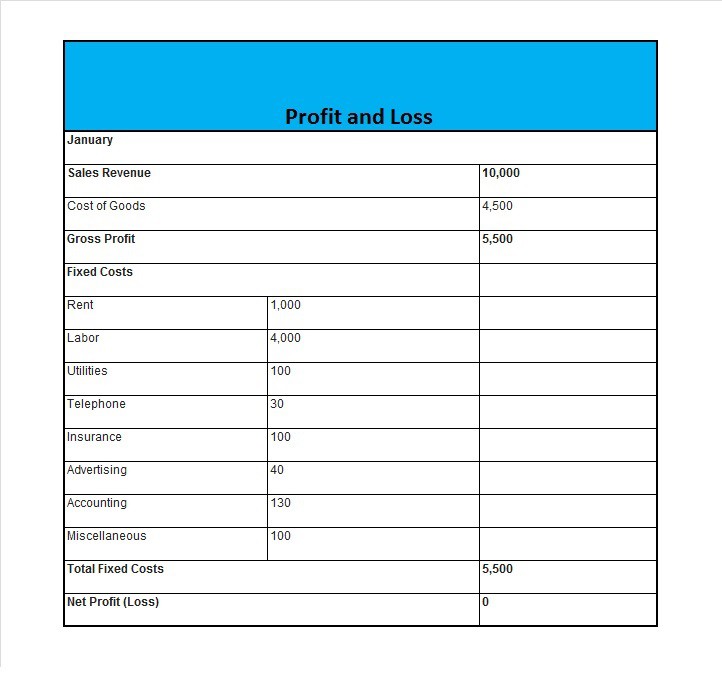 Profit Loss Statement Template Free from uroomsurf.com