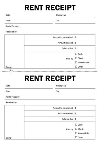 Rental Receipt , Printable Receipt Template Excel for Use and 